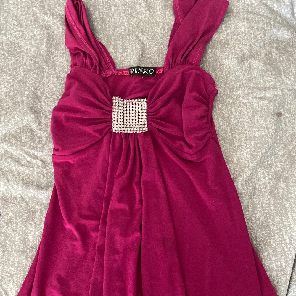 cute pink magenta y2k shirt top with bow mcbling <3